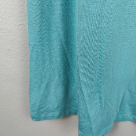 Johnny Was Viscose‎ T-Shirt Womens Small Teal Blue Stretch Capsule Pullover Top - Picture 6 of 9